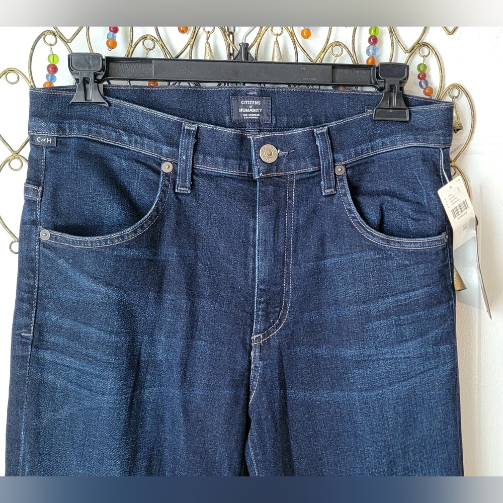 Citizens Of Humanity Chloe Mid Rise Super Flare Jean's Women's 28 Dark Blue Wash - Picture 3 of 16